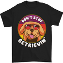 Don't Stop Retrieving Funny Golden Retiever Mens T-Shirt Cotton Gildan Black