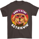 Don't Stop Retrieving Funny Golden Retiever Mens T-Shirt Cotton Gildan Dark Chocolate