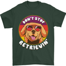 Don't Stop Retrieving Funny Golden Retiever Mens T-Shirt Cotton Gildan Forest Green