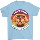 Don't Stop Retrieving Funny Golden Retiever Mens T-Shirt Cotton Gildan Light Blue