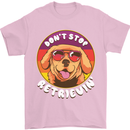 Don't Stop Retrieving Funny Golden Retiever Mens T-Shirt Cotton Gildan Light Pink