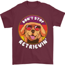 Don't Stop Retrieving Funny Golden Retiever Mens T-Shirt Cotton Gildan Maroon