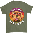 Don't Stop Retrieving Funny Golden Retiever Mens T-Shirt Cotton Gildan Military Green