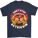 Don't Stop Retrieving Funny Golden Retiever Mens T-Shirt Cotton Gildan Navy Blue