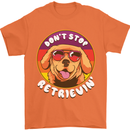 Don't Stop Retrieving Funny Golden Retiever Mens T-Shirt Cotton Gildan Orange