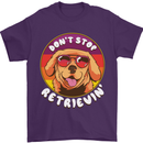 Don't Stop Retrieving Funny Golden Retiever Mens T-Shirt Cotton Gildan Purple