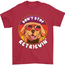 Don't Stop Retrieving Funny Golden Retiever Mens T-Shirt Cotton Gildan Red