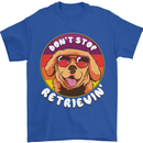 Don't Stop Retrieving Funny Golden Retiever Mens T-Shirt Cotton Gildan Royal Blue