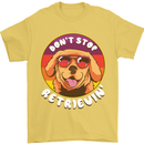 Don't Stop Retrieving Funny Golden Retiever Mens T-Shirt Cotton Gildan Yellow