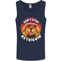 Don't Stop Retrieving Funny Golden Retiever Mens Vest Tank Top Navy Blue