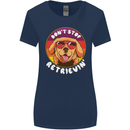 Don't Stop Retrieving Funny Golden Retiever Womens Wider Cut T-Shirt Navy Blue