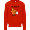 Donald Trump Fart Farting Flatulence Funny Kids Sweatshirt Jumper Bright Red