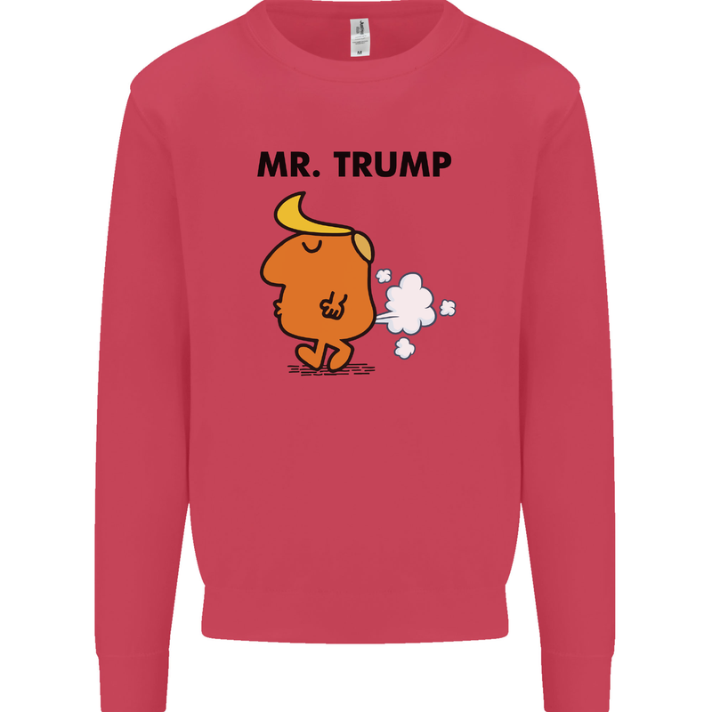 Donald Trump Fart Farting Flatulence Funny Kids Sweatshirt Jumper Heliconia