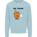 Donald Trump Fart Farting Flatulence Funny Kids Sweatshirt Jumper Light Blue