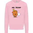 Donald Trump Fart Farting Flatulence Funny Kids Sweatshirt Jumper Light Pink