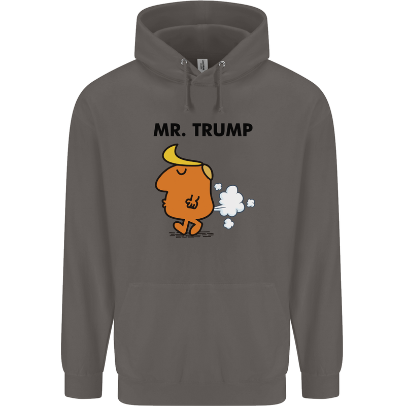 Donald Trump Fart Farting Flatulence Funny Mens 80% Cotton Hoodie Charcoal