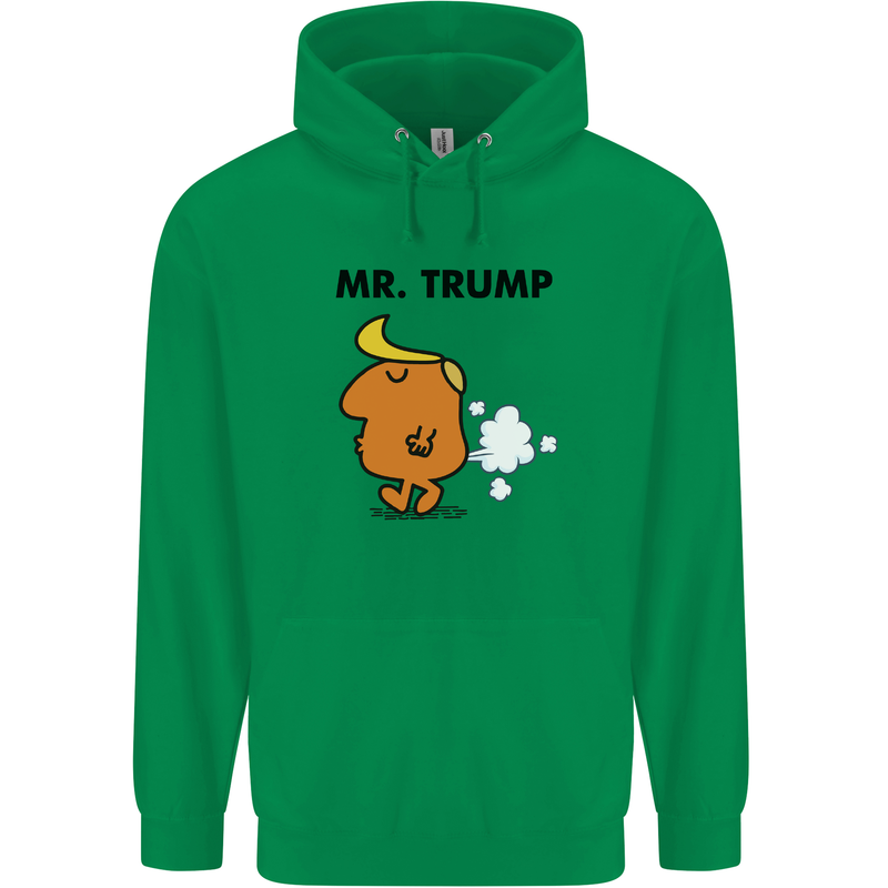 Donald Trump Fart Farting Flatulence Funny Mens 80% Cotton Hoodie Irish Green