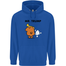 Donald Trump Fart Farting Flatulence Funny Mens 80% Cotton Hoodie Royal Blue