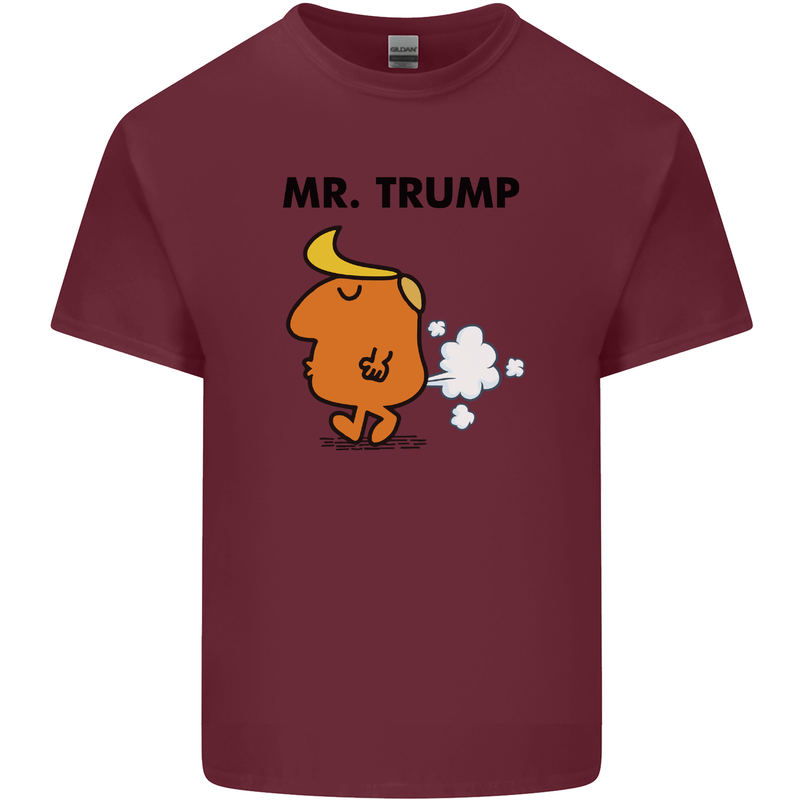 Donald Trump Fart Farting Flatulence Funny Mens Cotton T-Shirt Tee Top Maroon