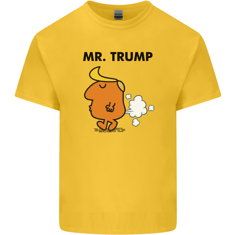 Donald Trump Fart Farting Flatulence Funny Mens Cotton T-Shirt Tee Top Yellow