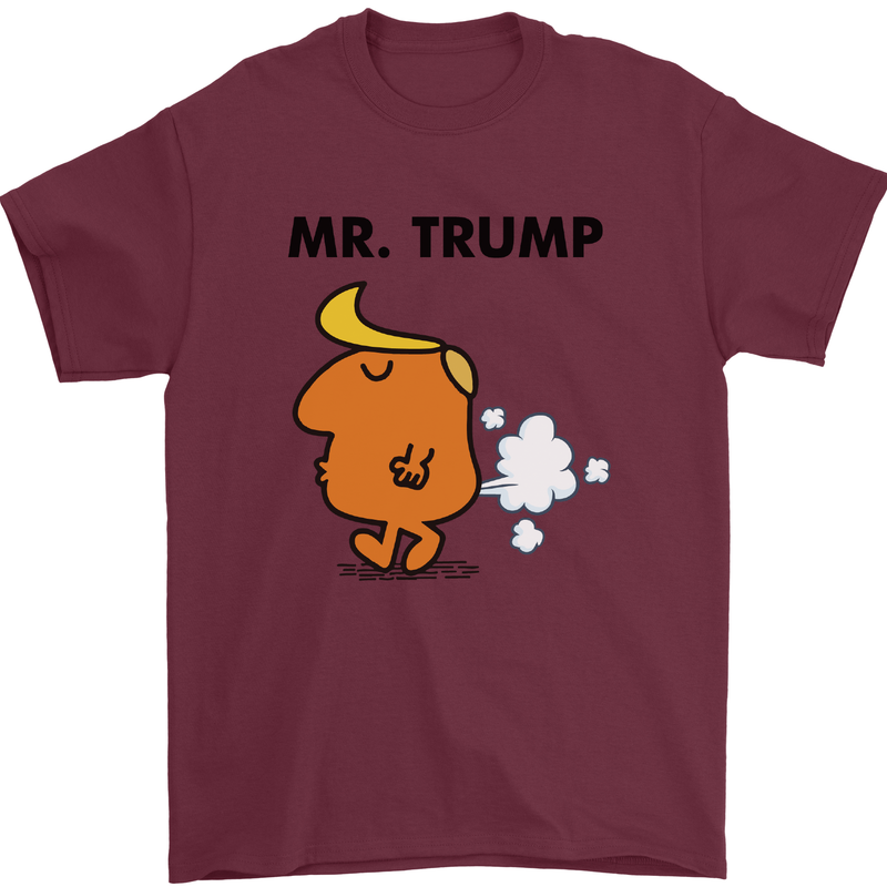 Donald Trump Fart Farting Flatulence Funny Mens T-Shirt Cotton Gildan Maroon