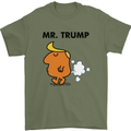 Donald Trump Fart Farting Flatulence Funny Mens T-Shirt Cotton Gildan Military Green