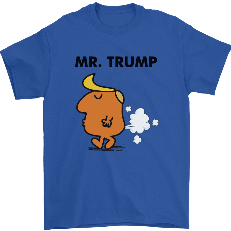 Donald Trump Fart Farting Flatulence Funny Mens T-Shirt Cotton Gildan Royal Blue