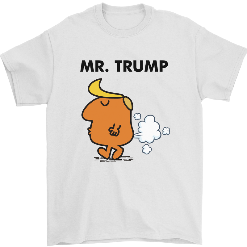 Donald Trump Fart Farting Flatulence Funny Mens T-Shirt Cotton Gildan White