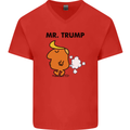 Donald Trump Fart Farting Flatulence Funny Mens V-Neck Cotton T-Shirt Red