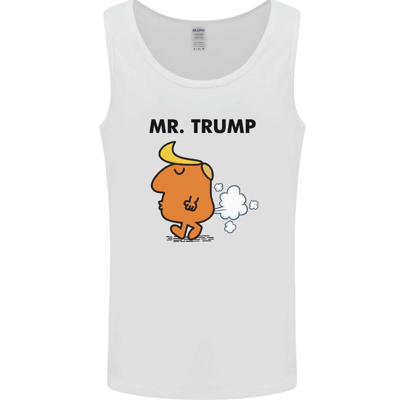 Donald Trump Fart Farting Flatulence Funny Mens Vest Tank Top White