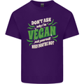 Dont Ask Why Im Vegan Mens Cotton T-Shirt Tee Top Purple