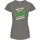 Dont Ask Why Im Vegan Womens Petite Cut T-Shirt Charcoal