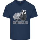 Dont Bager Me Funny Quote Mens V-Neck Cotton T-Shirt Navy Blue