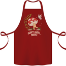 Dont Hate Mate Peace Hippy Toadstool Cotton Apron 100% Organic Maroon