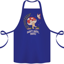 Dont Hate Mate Peace Hippy Toadstool Cotton Apron 100% Organic Royal Blue