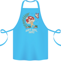 Dont Hate Mate Peace Hippy Toadstool Cotton Apron 100% Organic Turquoise