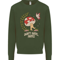 Dont Hate Mate Peace Hippy Toadstool Kids Sweatshirt Jumper Forest Green