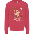 Dont Hate Mate Peace Hippy Toadstool Kids Sweatshirt Jumper Heliconia