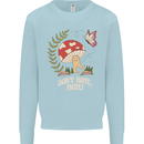 Dont Hate Mate Peace Hippy Toadstool Kids Sweatshirt Jumper Light Blue