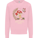 Dont Hate Mate Peace Hippy Toadstool Kids Sweatshirt Jumper Light Pink