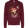 Dont Hate Mate Peace Hippy Toadstool Kids Sweatshirt Jumper Maroon