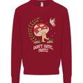 Dont Hate Mate Peace Hippy Toadstool Kids Sweatshirt Jumper Red