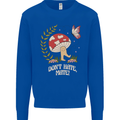 Dont Hate Mate Peace Hippy Toadstool Kids Sweatshirt Jumper Royal Blue