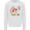 Dont Hate Mate Peace Hippy Toadstool Kids Sweatshirt Jumper White