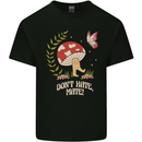 Dont Hate Mate Peace Hippy Toadstool Kids T-Shirt Childrens Black