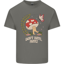 Dont Hate Mate Peace Hippy Toadstool Kids T-Shirt Childrens Charcoal