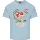 Dont Hate Mate Peace Hippy Toadstool Kids T-Shirt Childrens Light Blue