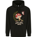 Dont Hate Mate Peace Hippy Toadstool Mens 80% Cotton Hoodie Black