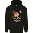 Dont Hate Mate Peace Hippy Toadstool Mens 80% Cotton Hoodie Black