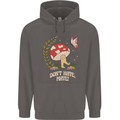 Dont Hate Mate Peace Hippy Toadstool Mens 80% Cotton Hoodie Charcoal